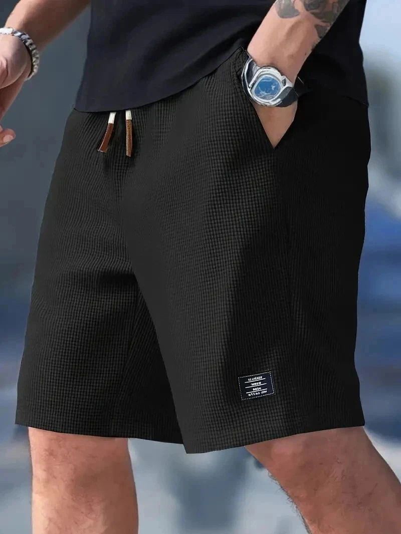 FABRIPPLE Men's Black Slim Fit Shorts for Summer - Image 1